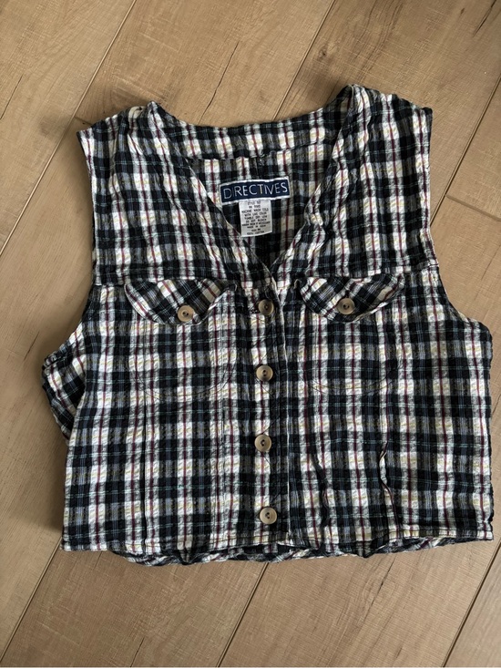 Vintage Tops - Vintage 90’s 100% Cotton Cropped Plaid Top